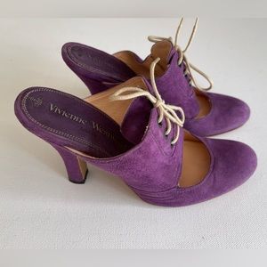 Vintage Vivienne Westwood Purple Suede Lace up Heels Size 36.5